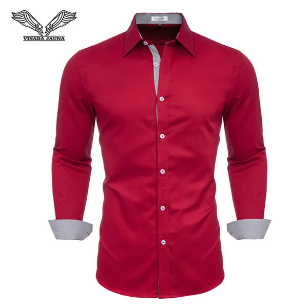 100% Cotton Mens Shirts Camisa Masculina Long Sleeve Shirt Men Korean Slim Formal Casual Male Dress Shirt Plus Size Clothing Top