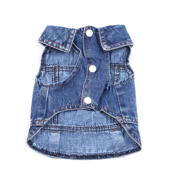 Pet Dog Jeans Jacket Denim Coats Holes Design Cat Puppy Vest Spring/Summer Apparel 3 Colors