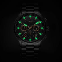 LIGE Mens Watches Top Luxury Brand Business Quartz Watch Men Military Sports Waterproof Dress Wristwatch Black Relogio Masculino