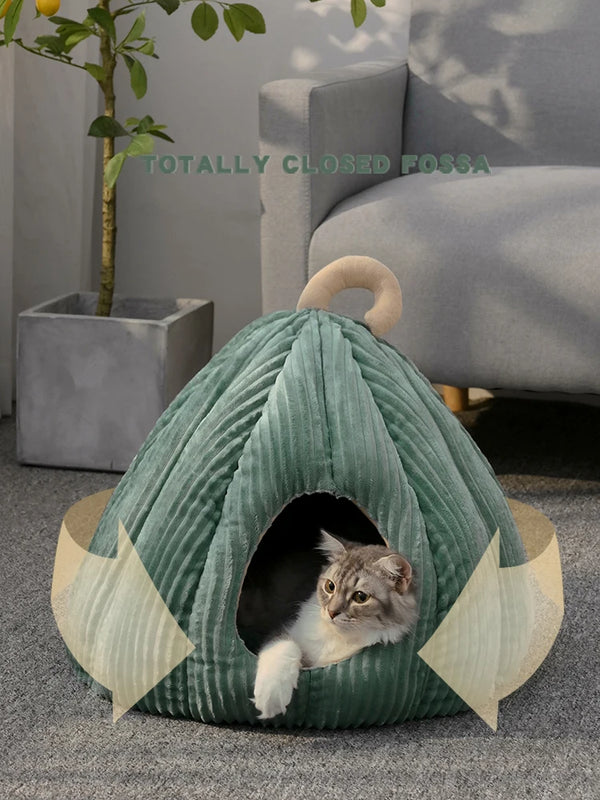 Hot Sell Cat Bed Warm Pet Basket Cozy Dog House Kitten Lounger Cushion Cat House Tent For Small Dog Mat Washable Cave Pets Beds