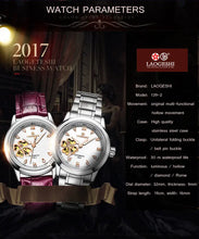 Women Automatic Mechanical Watches Diamond Four-leaf Clover WristWatches Ladies Rose Leather Watch Waterproof Senhoras Assistir