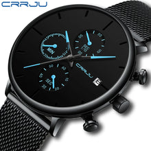 CRRJU Fashion Watch Men Waterproof Slim Mesh Strap Minimalist Wrist Watches For Men Quartz Sports Watch Clock Relogio Masculino