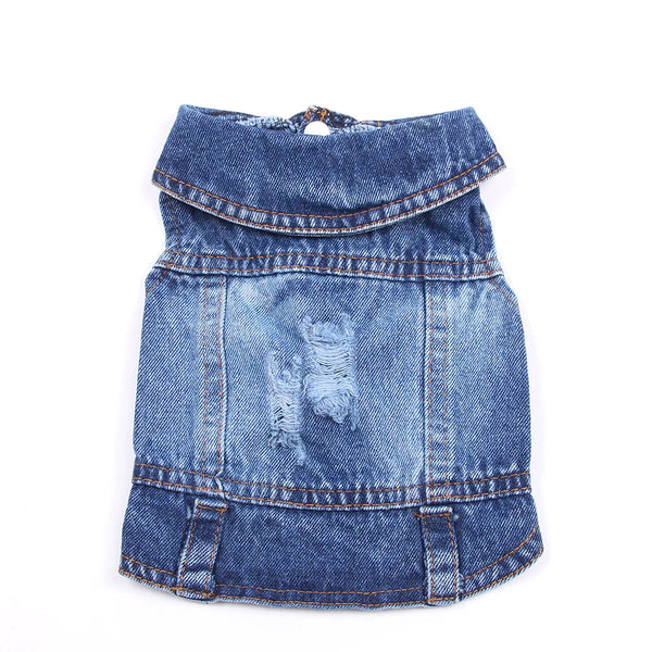 Pet Dog Jeans Jacket Denim Coats Holes Design Cat Puppy Vest Spring/Summer Apparel 3 Colors