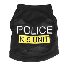 Police Suit Cosplay Dog Clothes Black Elastic Vest Puppy T-Shirt Coat Accessories Apparel Costumes  Pet Clothes for Dogs Cats