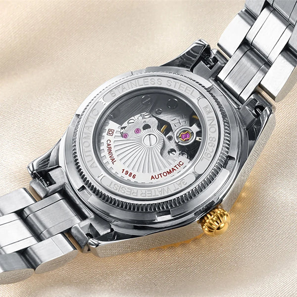 CARNIVAL Women Mechanical Watch Luxury Stainless Steel Bracelet Elegant Ladies Diamond Automatic Watch Relogio Feminino 8629