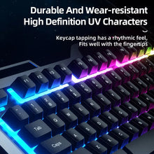 Gamer Keyboard Gaming 104 Keycaps Mechanical Feel USB Keyboards Office Backlit RGB Desk Laptop Accessories For PC Computer Games