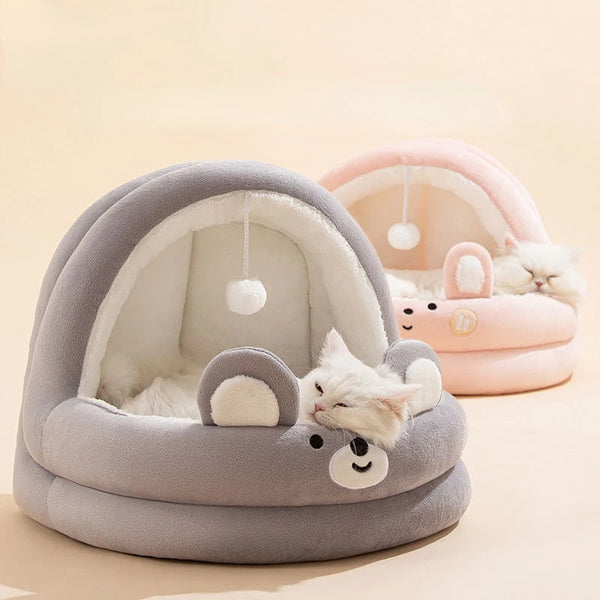 Warm Cat House Autumn and Winter Cat Cradle Cat Bed Cat House Semi Closed Dog House Pet Supplies Beds for Samll Middle Dogs