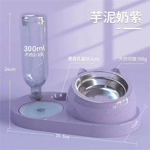 Pet Cat Bowl Automatic Feeder Water Dispenser Dog Cat Food Bowl with Drinking Raised Stand Double Dish Bowls for Cats Dogs Pet