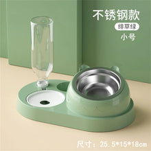 Pet Cat Bowl Automatic Feeder Water Dispenser Dog Cat Food Bowl with Drinking Raised Stand Double Dish Bowls for Cats Dogs Pet