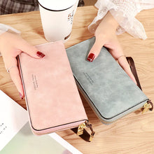 Forever Young Wallet Women Long PU Standard Wallets 2023 New Retro Female Smooth Zipper Purse Lady Wrist Bag Card Pockets