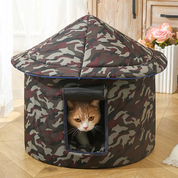 Outdoor Waterproof Cats Dog Houses Foldable Warm Winter Tent Enclosed Teepee Cat Dog Accessories For Small Medium Pet Animal
