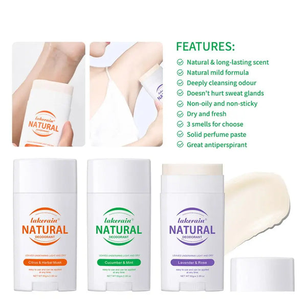 nderarm Antiperspirant Deodorant Perfume Stick Removes Armpit Odor Sweaty Lasting Aroma Skin Care For Women And Men 85g