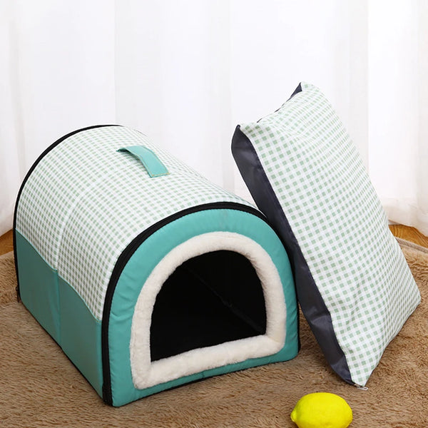 Pet Dog House Soft Cozy Pet Sleeping Bed for Small Medium Dogs Cats Foldable Removable Puppy Nest Portable Kennel Pet Supplies