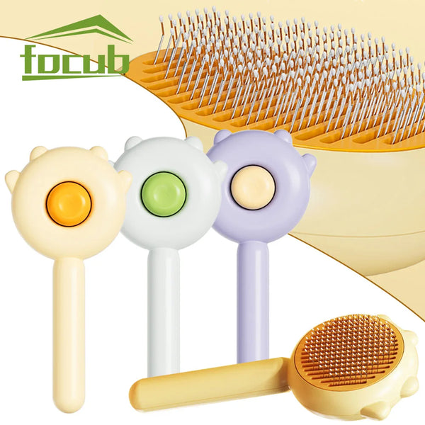 1/2Pcs Pet Hair Removal Brush Grooming Comb Self Cleaning Dog Slicker Brush with Massage Teeth Dogs Cats Pet Grooming Supplies