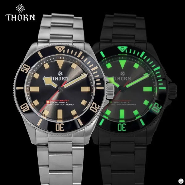 THORN Homage 39mm Titanium Watch For Men Vintage PT5000 Movement Automatic Sapphire Crystal BGW-9 Super Luminous 200M Waterproof