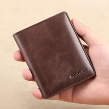 Men's Genuine Leather Wallet Short Slim Credit Card Holder RFID Blocking Bifold Small Money Wallet for Men Carteira Masculina