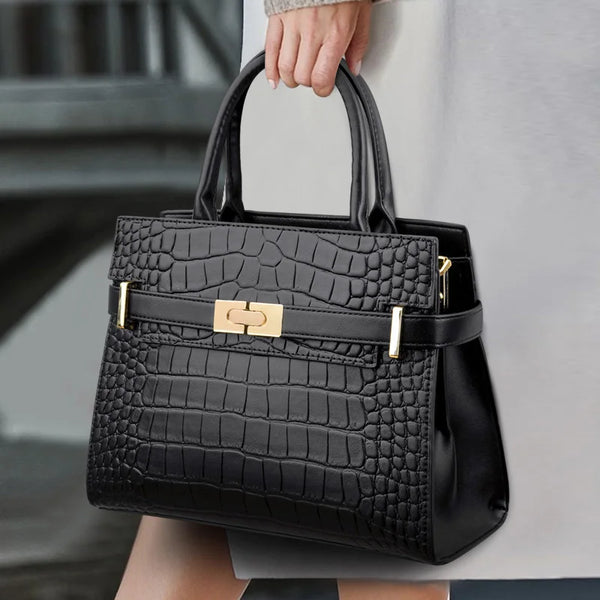 Brand Designer Tote Bag Women's Shoulder Bag Fashion Crocodile Print Leather Retro Crossbody Bag Large Capacity Women's Handbags