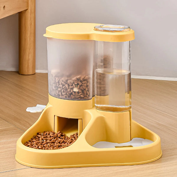 Large Capacity Dog Feeder Automatic Cat Drinker Water & Food Dispenser Pet Drinking  & Feeding Bowl For Dogs Cats Food Storage