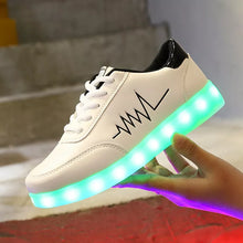 34-44 Men LED Glowing Sneakers for Women USB Charger Luminous shoes Children Casual Shoes For Girls Boys Rubber Soles Sandals