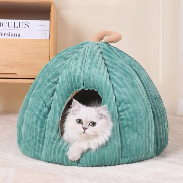 Hot Sell Cat Bed Warm Pet Basket Cozy Dog House Kitten Lounger Cushion Cat House Tent For Small Dog Mat Washable Cave Pets Beds