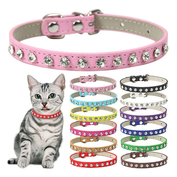 Cat Collar Shiny Diamond Rhinestone Necklace Exquisite Pendants Necklace Dog Collar Collars For Cats Pet Collier Chat Perro YZL