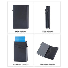 Baellerry New RFID Men Short Wallets Name Engraving Mini Slim Card Holders Luxury Male Purse High Quality Popup Small Men Wallet