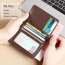 Men's Genuine Leather Wallet Short Slim Credit Card Holder RFID Blocking Bifold Small Money Wallet for Men Carteira Masculina