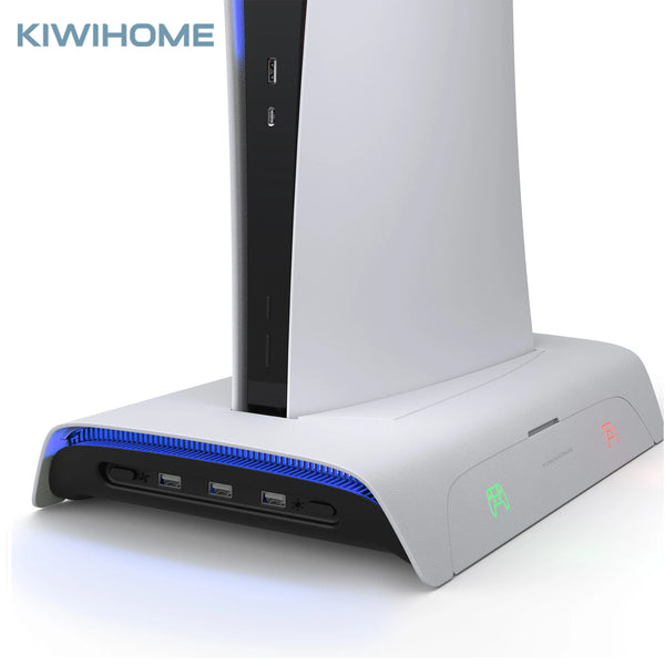 KIWIHOME Cooling Station for PS5 Accessories Vertical Stand with RGB for Playstation 5 Gaming Accessories for PS5 Accessory