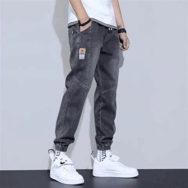 Jeans For Man Clothes Straight Baggy Wide Leg Casual Oversize Pants Vintage Korean Streetwear Tapered Embroidered Trousers