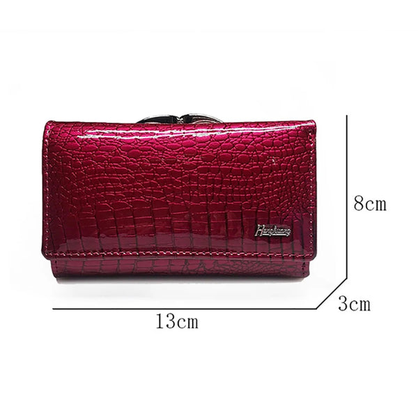 Genuine Leather Wallets for Women Luxury Designer Wallet Ladies Purses Shiny 2022 Fashion Handbag Female Serpentine Clutch Bag