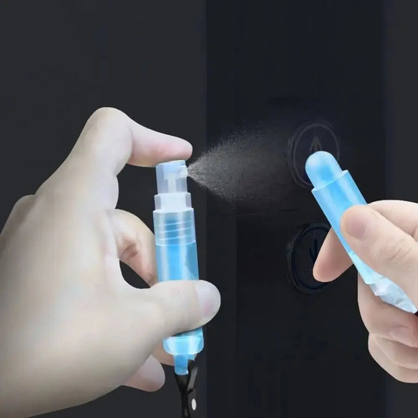 New Press Elevator Bottle Creative Plastic Pen Shaped Empty Bottle With Keychain Portable Spray Perfume Bottle Men And Women