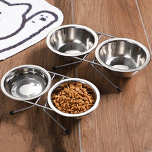 Elevated Dog Bowls Raised Cats Puppy Food Water Bowl Stainless Steel Pet Feeder Double Bowls Dogs Cage Hanging Feeding Dish