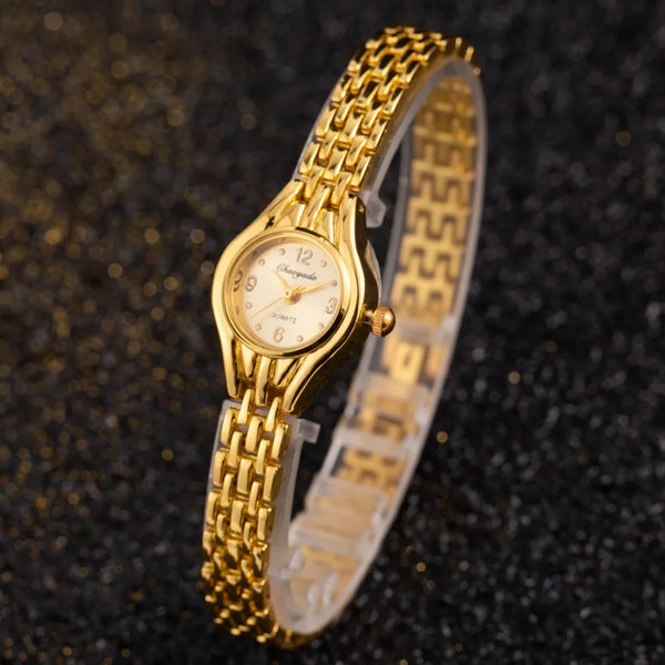 Women Bracelet Watch Mujer Golden Relojes Small Dial Quartz Leisure Popular Wristwatch Hour Female Ladies Elegant Relogio Clock