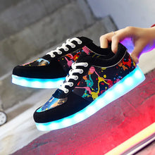 34-44 Men LED Glowing Sneakers for Women USB Charger Luminous shoes Children Casual Shoes For Girls Boys Rubber Soles Sandals