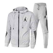 2024 Spring and autumn new leisure fashion zipper long-sleeved hoodie + sweatpants 2-piece men's track fitness sportswear suit