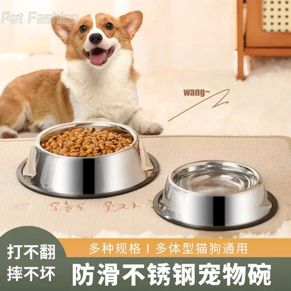 Stainless Steel Dog Bowl Anti-Gulping Slow Feeder Safe Washable Pet Food Water Bowl Small Medium Large Dog Slow Eating