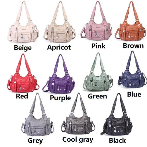 Women luxury handbags women bags designer Vintage Soft Leather Bags Fashion Satchel Motorcycle Bag Tote Bags  messenger bag