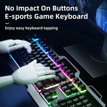 Gamer Keyboard Gaming 104 Keycaps Mechanical Feel USB Keyboards Office Backlit RGB Desk Laptop Accessories For PC Computer Games