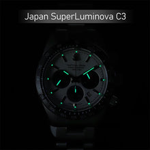 Tactical Frog Watch For Men 41mm Panda Chronograph VS75A Solar Quartz Movement Sapphire C3 Luminous 200M Waterproof Men's Watch