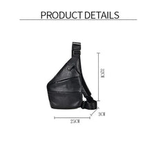 Leisure Trend Men's Chest Bag Solid Colour PU Leather Anti-theft Shoulder Messenger Bag Sports Travel Chest Bag for Male