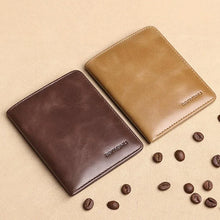 Men's Genuine Leather Wallet Short Slim Credit Card Holder RFID Blocking Bifold Small Money Wallet for Men Carteira Masculina