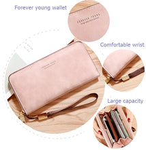 Forever Young Wallet Women Long PU Standard Wallets 2023 New Retro Female Smooth Zipper Purse Lady Wrist Bag Card Pockets